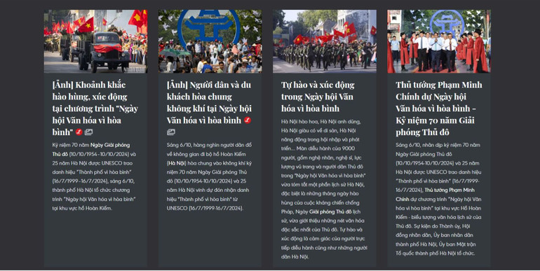Tri thức chuyên sâu "Hà Nội" triển khai chuỗi thông tin về các hoạt động kỷ niệm 70 năm Ngày giải phóng Thủ đô trên khắp cả nước.