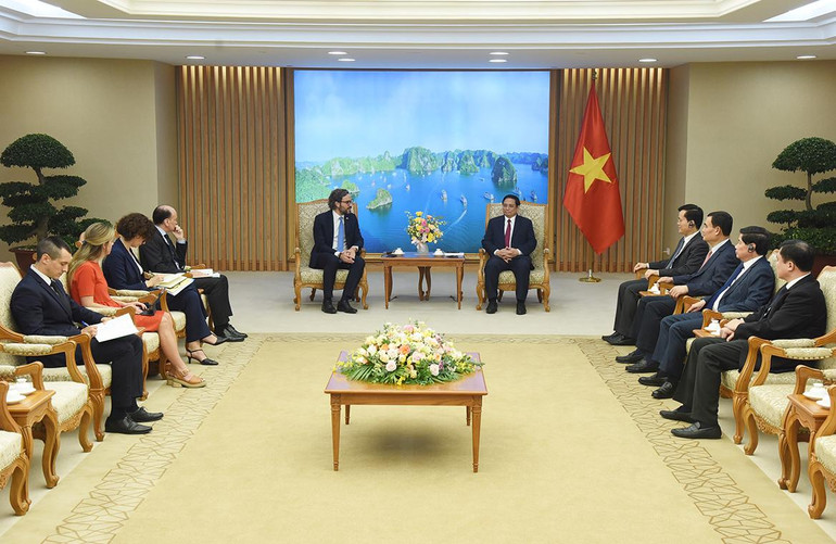 Quang cảnh buổi tiếp. (Ảnh: TRẦN HẢI)