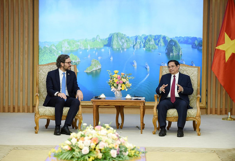 Thủ tướng Phạm Minh Chính khẳng định, Việt Nam luôn coi trọng quan hệ hữu nghị truyền thống và Đối tác toàn diện với Argentina.(Ảnh: TRẦN HẢI)