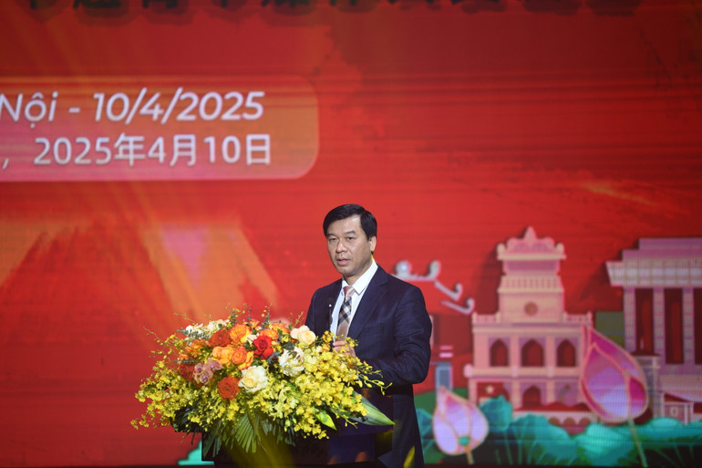 Ông Ngô Minh Hiển, Phó Tổng giám đốc Đài Tiếng nói Việt Nam phát biểu.