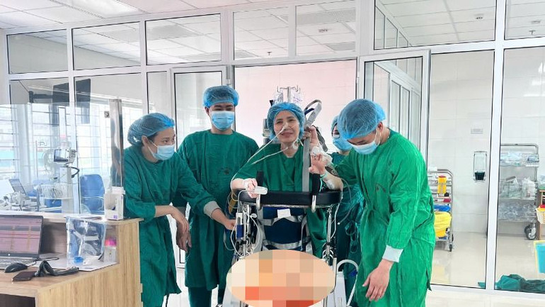 Bệnh nhân Cấn Thị Phương hồi phục sau ghép. Bệnh nhân Cấn Thị Phương hồi phục sau ghép.