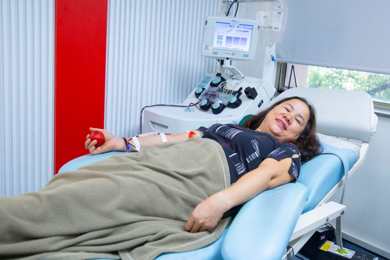 Chị Trịnh Thị Hồng Thu đã có 105 lần hiến máu.