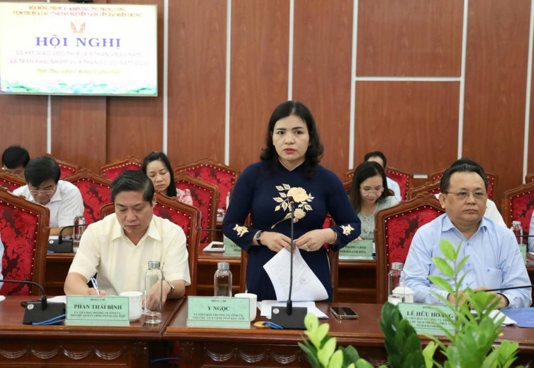 Các đại biểu giới thiệu các mô hình hay, sáng tạo trong phong trào thi đua tại các địa phương.