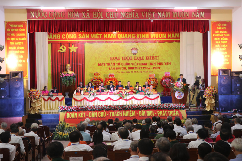 Quang cảnh Đại hội đại biểu Mặt trận Tổ quốc Việt Nam tỉnh Phú Yên lần thứ XII, nhiệm kỳ 2024-2029.