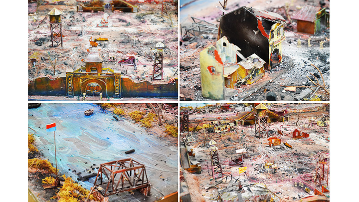 Sa bàn bối cảnh Thành cổ Quảng Trị được dựng trong quá trình làm phim “Mưa đỏ”.