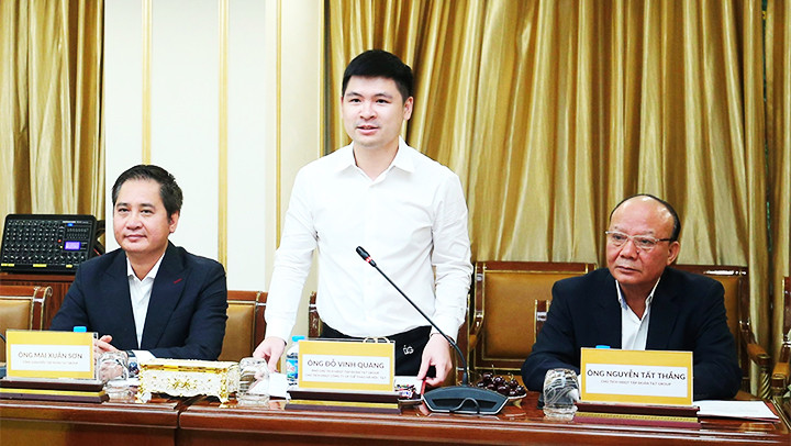 Ông Đỗ Vinh Quang - Phó Chủ tịch HĐQT Tập đoàn T&T Group phát biểu trong lễ vinh danh. Ông Đỗ Vinh Quang - Phó Chủ tịch HĐQT Tập đoàn T&T Group phát biểu trong lễ vinh danh.