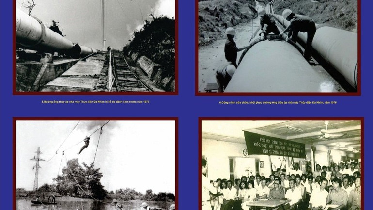 Hình ảnh tư liệu về cán bộ, công nhân viên triển khai các dự án cấp điện cách đây hàng chục năm. (Ảnh: EVNSPC)