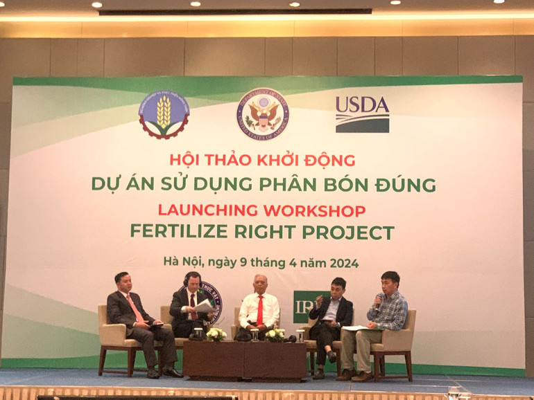 Các đại biểu chia sẻ về giải pháp sử dụng phân bón đúng tại Hội thảo ngày 9/4.