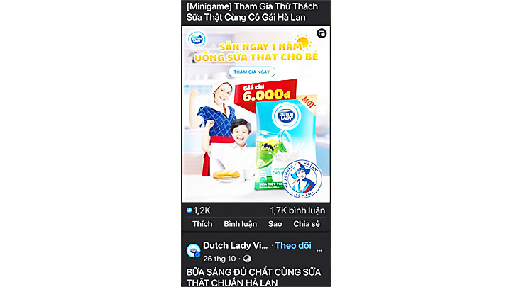 "Sữa thật" được giới thiệu với thông tin mập mờ trên một số nền tảng mạng xã hội.