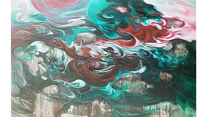 Tranh “Số 12” - sơn dầu, khổ 100 x 155 cm.