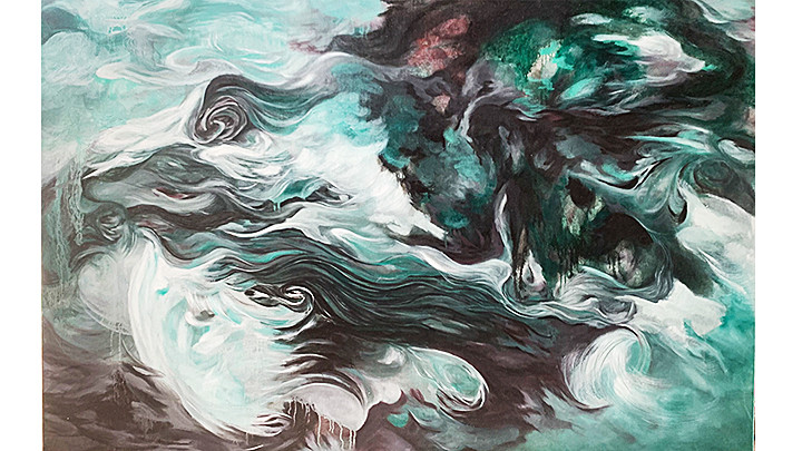Tranh “Mơ 2” - sơn dầu, khổ 142 x 155 cm.