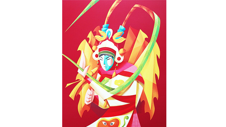 Tác phẩm “Đào Tam Xuân loạn trào” của họa sĩ Vei Vei.