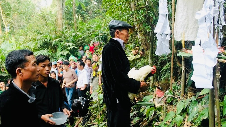 Nghi thức cúng rừng tại xã Nà Hẩu. Nghi thức cúng rừng tại xã Nà Hẩu.