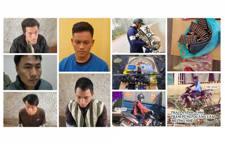 Các đối tượng và một số tang vật của Chuyên án. (Ảnh: Cơ quan chức năng cung cấp) Các đối tượng và một số tang vật của Chuyên án. (Ảnh: Cơ quan chức năng cung cấp)