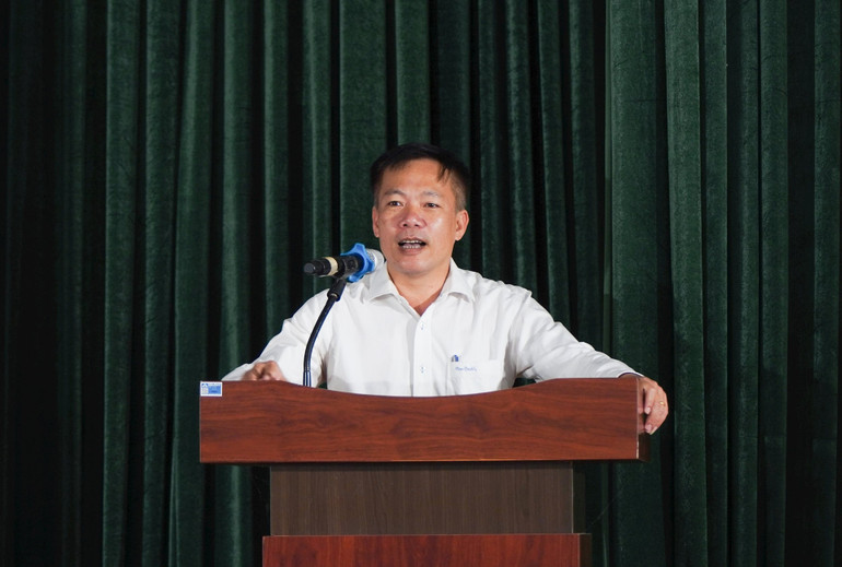 Giám đốc VQG Chư Yang Sin Lộc Xuân Nghĩa phát biểu khai mạc sự kiện. Ảnh: TueThu/WildAct