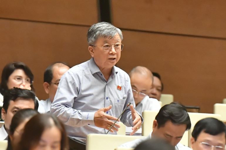 Đại biểu Trương Trọng Nghĩa nêu quan điểm về việc phân loại, làm rõ các loại khoáng sản chiến lược. (Ảnh: ĐĂNG KHOA)