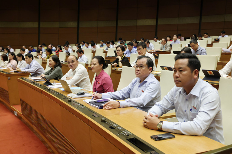 Các đại biểu tham dự phiên làm việc chiều 30/5. (ẢNH: DUY LINH)