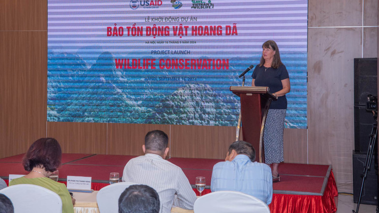 Phó Giám đốc USAID Việt Nam Debra Mosel phát biểu tại sự kiện. Phó Giám đốc USAID Việt Nam Debra Mosel phát biểu tại sự kiện.