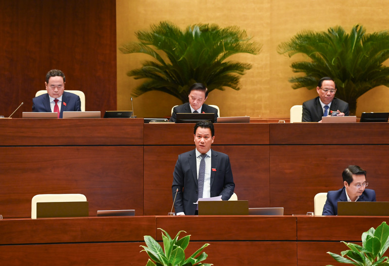 Bộ trưởng Tài nguyên và Môi trường trả lời chất vấn của các đại biểu trong phiên làm việc sáng 4/6.