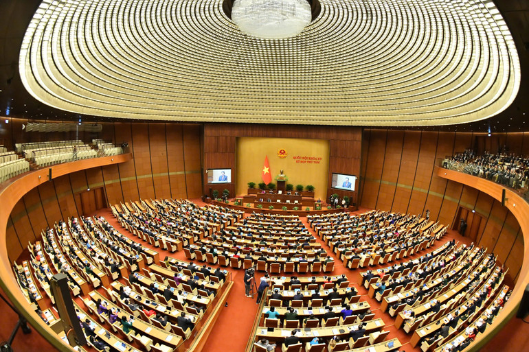 Quang cảnh phiên khai mạc Kỳ họp thứ 8, Quốc hội khóa XV. (Ảnh: Đăng Khoa)