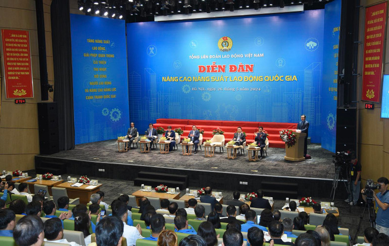 Quang cảnh Diễn đàn Nâng cao năng suất lao động quốc gia.