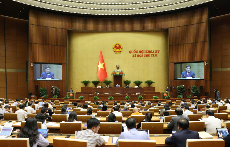 Quang cảnh phiên họp sáng 13/11. (Ảnh: DUY LINH)