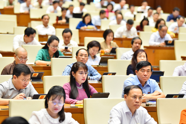 Các đại biểu tham dự phiên làm việc sáng 3/6. (Ảnh: THỦY NGUYÊN) Các đại biểu tham dự phiên làm việc sáng 3/6. (Ảnh: THỦY NGUYÊN)