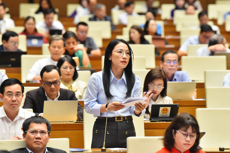 Đại biểu Trần Khánh Thu. (Ảnh: THỦY NGUYÊN)