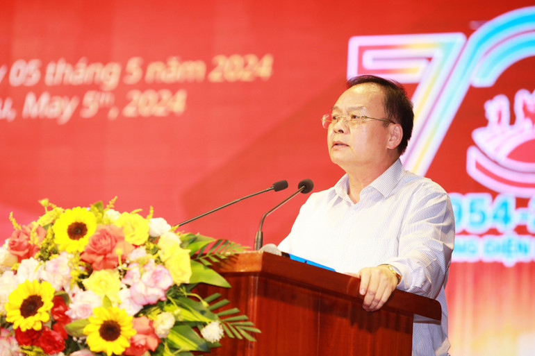 Đồng chí Mùa A Sơn, Phó Bí thư Thường trực Tỉnh ủy Điện Biên phát biểu tại sự kiện.