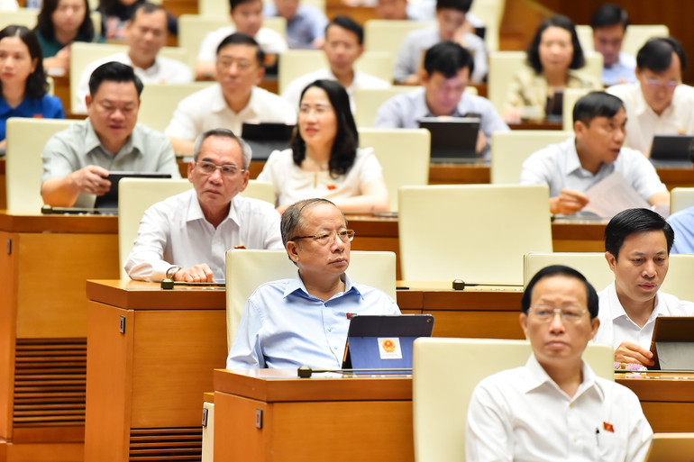 Quang cảnh phiên họp sáng 5/6. (Ảnh: Thủy Nguyên)