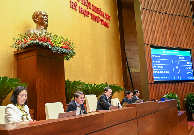 Các đại biểu tiến hành biểu quyết.