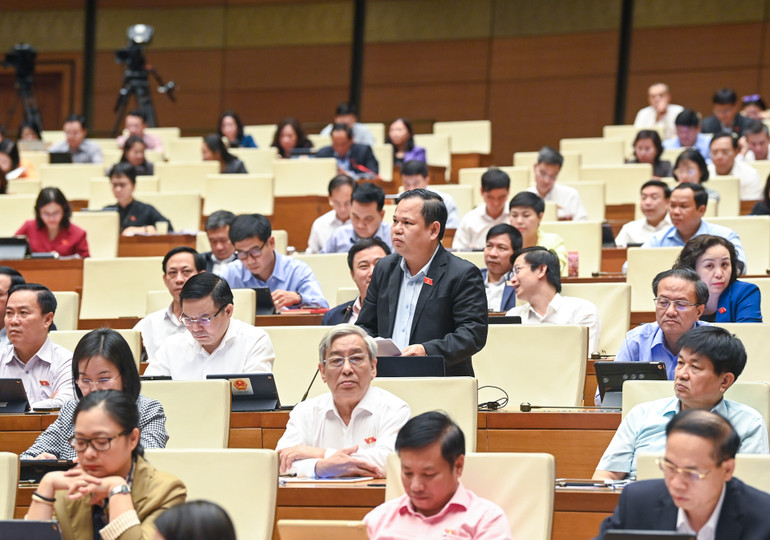 Đại biểu Nguyễn Duy Thanh phát biểu. (Ảnh: DUY LINH)