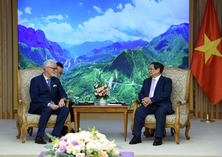 Quang cảnh buổi tiếp. (Ảnh: Trần Hải)