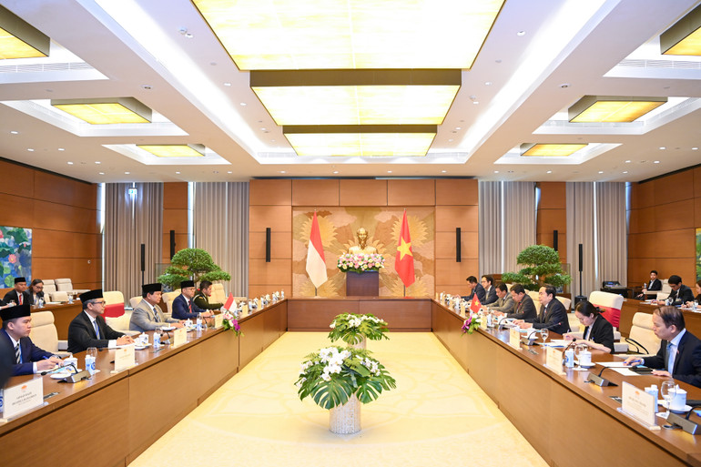 Quang cảnh buổi tiếp. (Ảnh: DUY LINH)