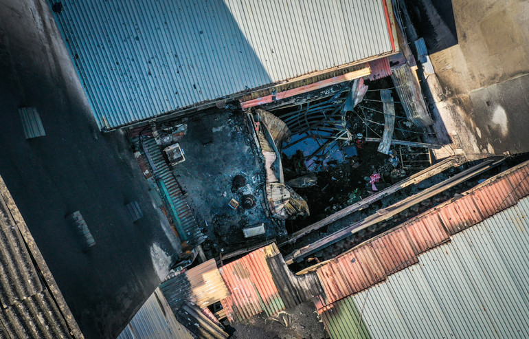 Hiện trường vụ cháy.