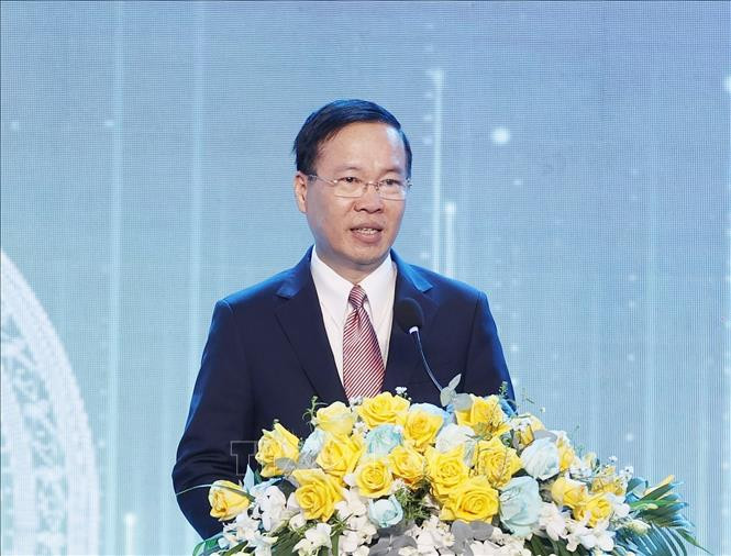 Chủ tịch nước Võ Văn Thưởng phát biểu tại lễ kỷ niệm.