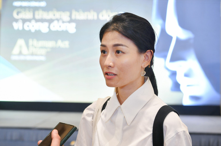 Bà Bùi Thu Thủy, đại diện Quỹ học bổng Đồng hành kỳ vọng lớn vào Human Act Prize.