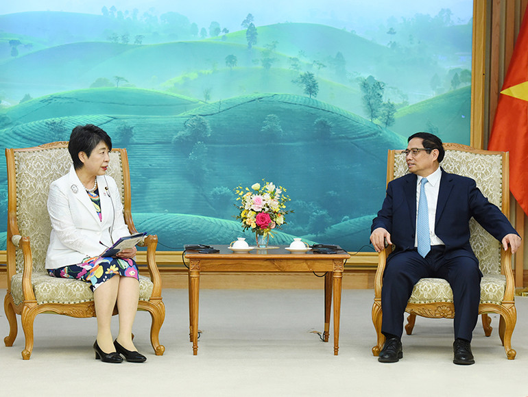 Thủ tướng Phạm Minh Chính tiếp Bộ trưởng Ngoại giao Nhật Bản Kamikawa Yoko.