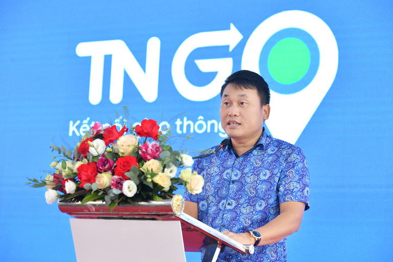 Ông Đỗ Bá Dân, Chủ tịch Tập đoàn Trí Nam phát biểu tại lễ khai trương. (Ảnh: Thành Đạt)