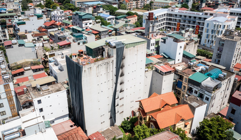 Hiện trường căn chung cư mini bị cháy tại Khương Hạ đêm 12/9. Hiện trường căn chung cư mini bị cháy tại Khương Hạ đêm 12/9.