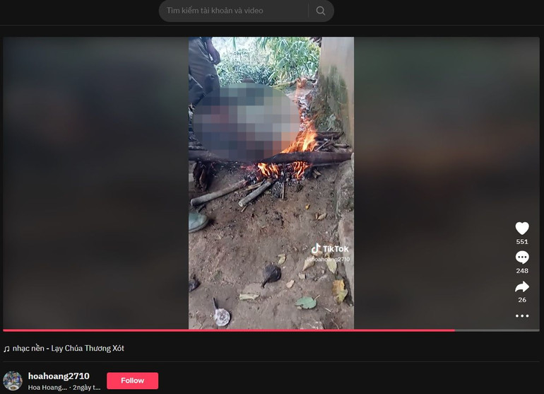 Hình ảnh chụp từ video trên Tiktok vi phạm. Hình ảnh chụp từ video trên Tiktok vi phạm.