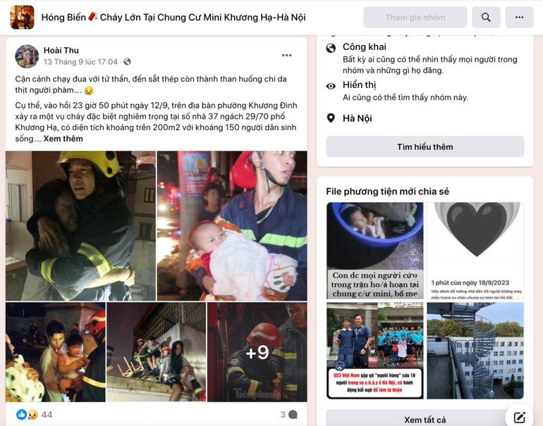 Một bài viết trong nhóm do T. lập ra. (Ảnh chụp màn hình)