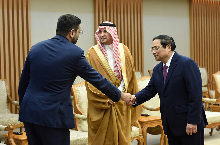 Quang cảnh buổi tiếp. (Ảnh: Trần Hải)