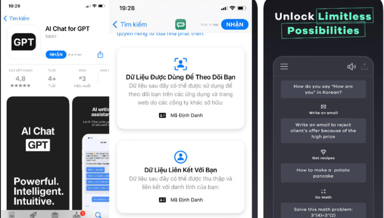 Một ứng dụng AI Chat GPT trên AppStore yêu cầu người dùng phải trả tiền để sử dụng. Đáng chú ý, ứng dụng này cho phép theo dõi người dùng trên các ứng dụng và trang web khác do nhà phát hành sở hữu.