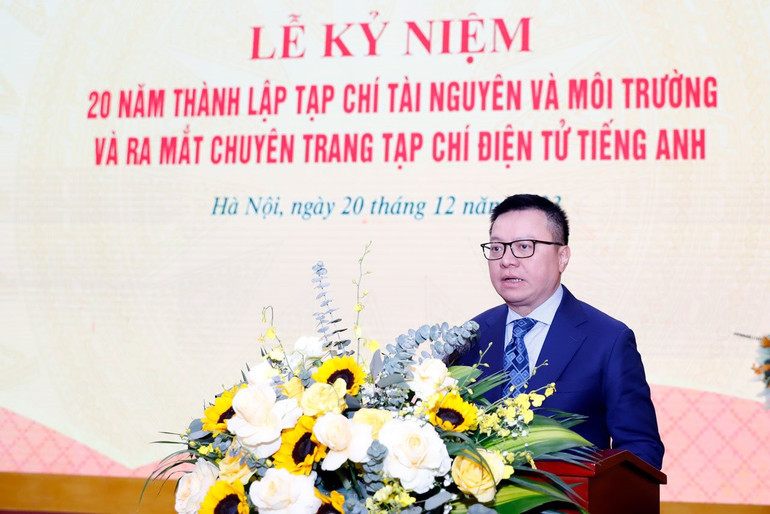 Đồng chí Lê Quốc Minh phát biểu tại lễ kỷ niệm.