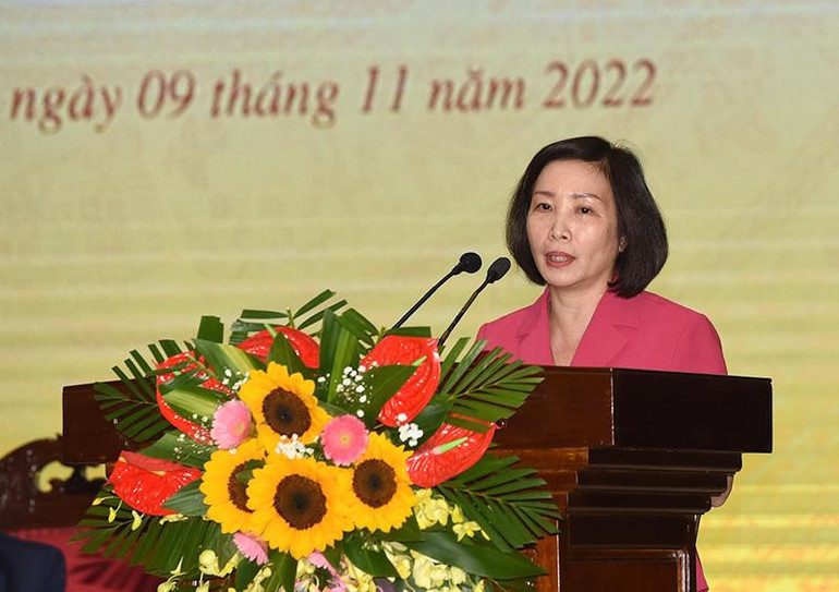 Đại diện Ban Tuyên giáo Thành Ủy Hải phòng phát biểu tại Hội nghị.