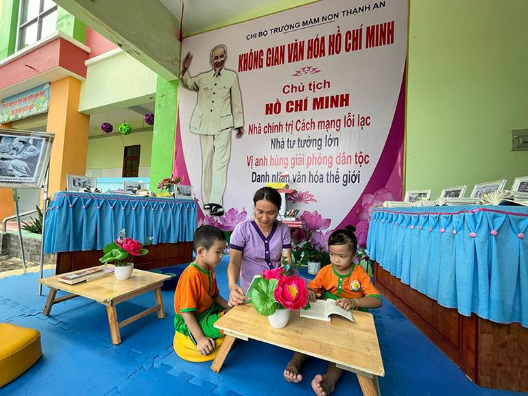 Không gian văn hóa Hồ Chí Minh tại Trường mầm non Thạnh An, xã Thạnh An, huyện Cần Giờ, Thành phố Hồ Chí Minh.