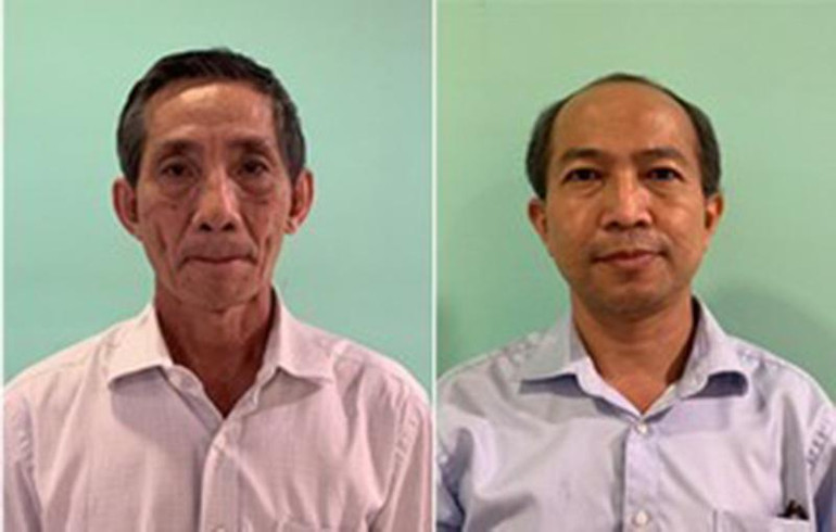 Hai bị can từ trái sang phải: Nguyễn Đỗ Nguyên, Lương Ngọc Tuấn. (Ảnh: CACC)