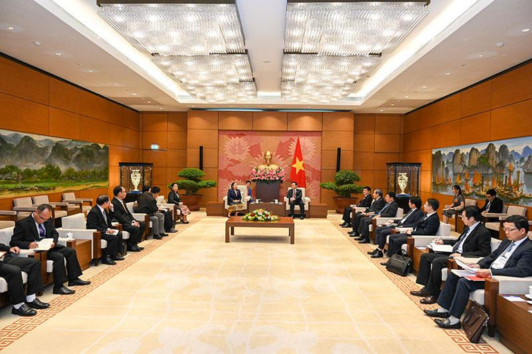 Quang cảnh buổi tiếp tại Nhà Quốc hội. (Ảnh: Duy Linh)