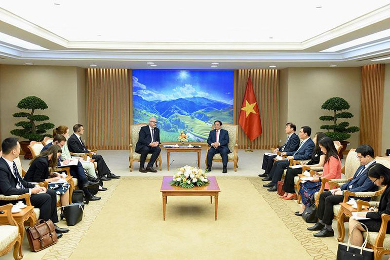 Quang cảnh buổi tiếp. (Ảnh: TRẦN HẢI)